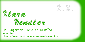 klara wendler business card